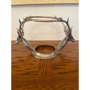 LRG CENTERPIECE vtg aluminum stag deer antlers